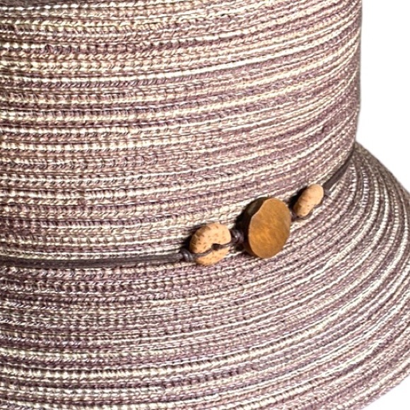 Croft & Barrow Woven Packable Bucket Hat Tweed Brown & Tan Woven Bead Accent - Picture 6 of 12